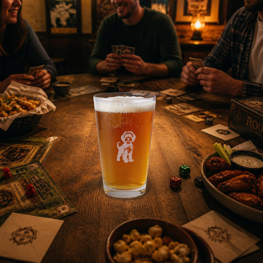 Doodle Engraved Pint Glass