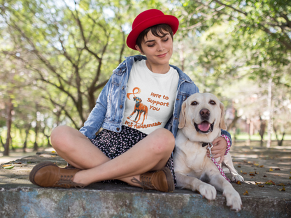 Great Dane MS Awareness T-Shirt – "Here to Support You" Orange Ribbon Tee
