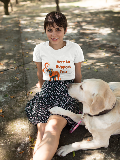 Great Dane MS Awareness T-Shirt – "Lean on Me" Orange Ribbon Tee