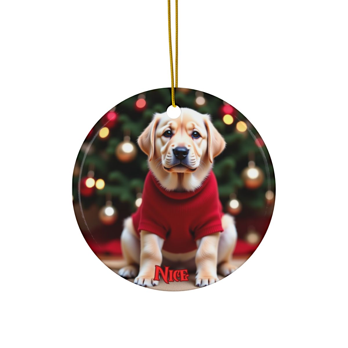 Labrador Retriever Naughty or Nice Christmas Ornament set