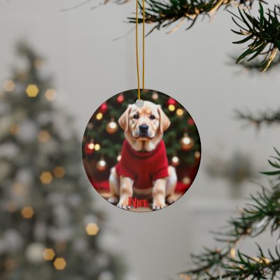 Labrador Retriever Naughty or Nice Christmas Ornament set