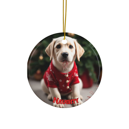 Labrador Retriever Naughty or Nice Christmas Ornament set