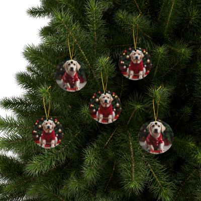 Labrador Retriever Naughty or Nice Christmas Ornament set