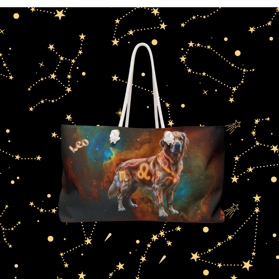 Golden Retriever Leo Celestial Collection Weekender Bag