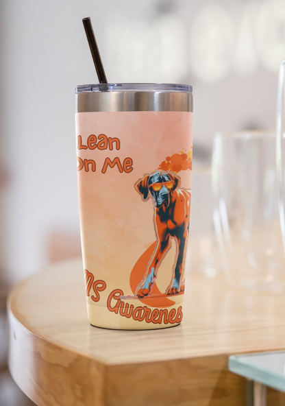 Great Dane MS Awareness Tumbler - "Lean on Me" Mobility Service Dog Travel Mug