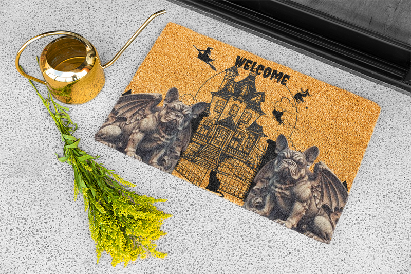 French Bulldog Guardian Angel Gargoyle Doormat