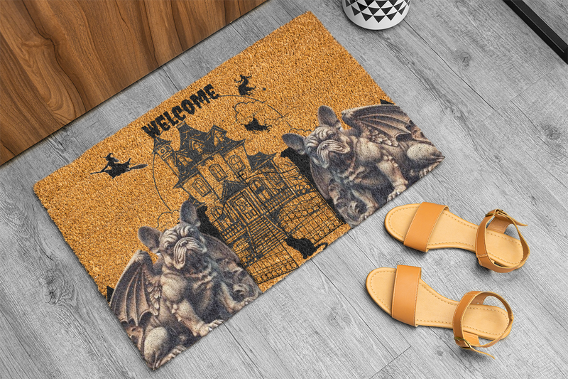 French Bulldog Guardian Angel Gargoyle Doormat