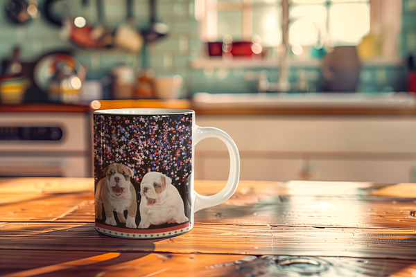 American Bulldog Pack Ceramic Mug 11oz Patriotic Design