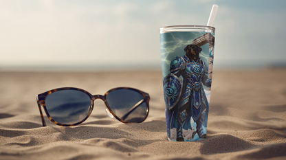 Cancer Zodiac Rottweiler Stainless Steel Tumbler – Mythic Neptune Knight Abyssal Dog Art Travel Mug