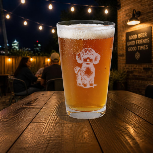 Toy Poodle Engraved Pint Glass