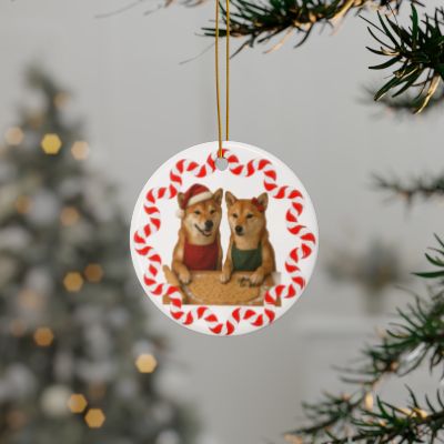 Shiba Inu Christmas Cookie Baker Ceramic Ornaments - 2-Sided Christmas Decorations