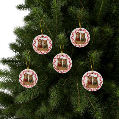 Shiba Inu Christmas Cookie Baker Ceramic Ornaments - 2-Sided Christmas Decorations