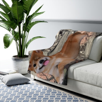 Shiba Inu Heritage Blanket Cozy Sherpa Fleece Blanket
