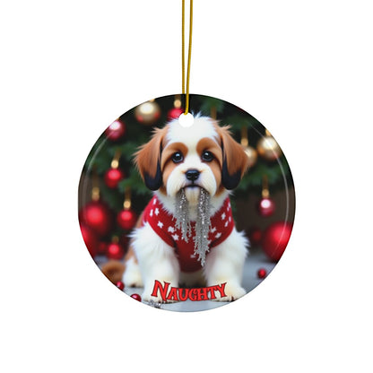 Shih Tzu Naughty or Nice Christmas Ornament set