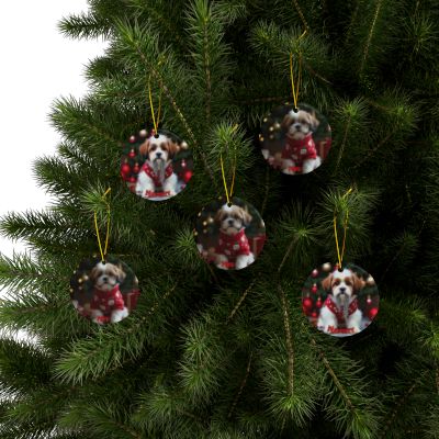 Shih Tzu Naughty or Nice Christmas Ornament set