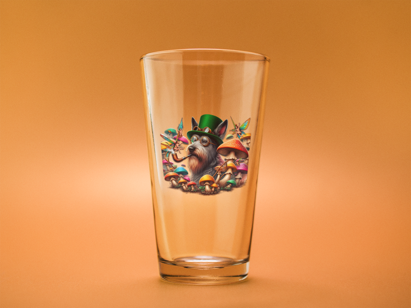 St Patricks day Irish hound fairy circle Frosted Pint Glass, 16oz