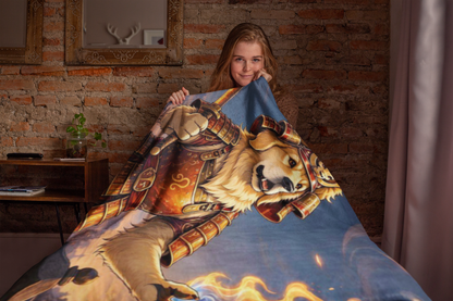 Leo Warrior Sherpa Fleece Blanket